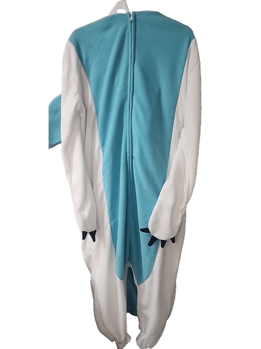 Adult One Piece Bunny  Pajamas White/Blue Size Medium NWOT!!!!